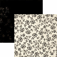 Fiskars - Kimberly Poloson - Letters Home Collection - 12 x 12 Double Sided Paper - Small Black Blooms