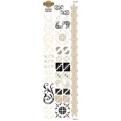 Fiskars - Kimberly Poloson - Letters Home Collection - Rub Ons - Element, CLEARANCE