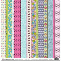 Fiskars - Heidi Grace Designs - Sweetest Bug Collection - 12 x 12 Double Sided Paper - Sweet Stripes, CLEARANCE