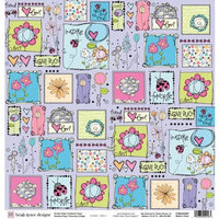 Fiskars - Heidi Grace Designs - Sweetest Bug Collection - 12 x 12 Double Sided Paper - Charming Collage, CLEARANCE