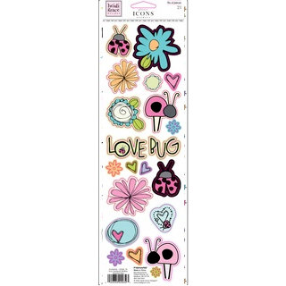 Fiskars - Heidi Grace Designs - Sweetest Bug Collection - Glitter Cardstock Stickers - Icons