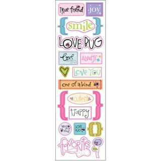Fiskars - Heidi Grace Designs - Sweetest Bug Collection - Epoxy Stickers - Word Accents, CLEARANCE