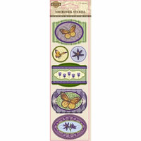 Fiskars - Kimberly Poloson - Nature's Flora Collection - Dimensional Glitter Stickers - Icons, CLEARANCE