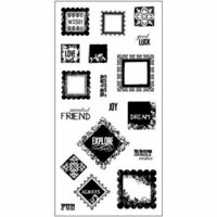 Fiskars - Clear Acrylic Stamps - 4 x 8 - Squarely Sentimental