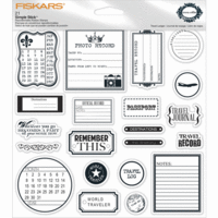 Fiskars - Teresa Collins - Simple Stick Stamps - Cling Mounted Rubber Stamps - Travel Ledger