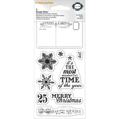Fiskars - Teresa Collins - Simple Stick Stamps - Cling Mounted Rubber Stamps - Christmas