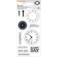 Fiskars - Teresa Collins - Simple Stick Stamps - Cling Mounted Rubber Stamps - Clocks