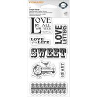Fiskars - Teresa Collins - Simple Stick Stamps - Cling Mounted Rubber Stamps - Love
