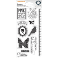 Fiskars - Teresa Collins - Simple Stick Stamps - Cling Mounted Rubber Stamps - Girly Posh