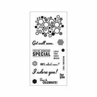 Fiskars - Clear Acrylic Stamps - Hexagon Sentiments