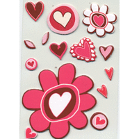 Fiskars - Cloud 9 Design - Chipboard Stickers - Sweetheart Collection - Valentine's - Heart Bouquet, CLEARANCE