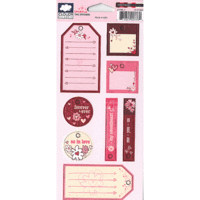 Fiskars - Cloud 9 Design - Chipboard Stickers - Sweetheart Collection - Valentine's - Sparkle Tags, CLEARANCE