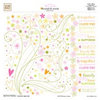 Fiskars - Heidi Grace Designs - Jumbo 12x12 Rub Ons - Flourish and Words - Heidi's Flowers Collection, CLEARANCE