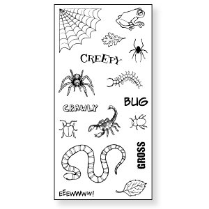 Fiskars - Simple Stick - Repositionable Rubber Stamps - Creepy Crawly