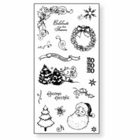 Fiskars - Simple Stick - Repositionable Rubber Stamps - Vintage Christmas