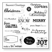 Fiskars - Simple Stick - Repositionable Rubber Stamps - Seasons Greetings