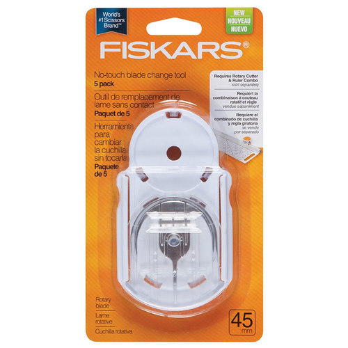 Fiskars - Rotary Cutter and Ruler Combo - No Touch Blade Change Tool - 45mm - 5 Pack