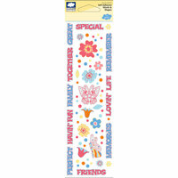 Fiskars - Cloud 9 Design - Bay Blossoms Collection - Rain Dot Stickers - Words and Shapes