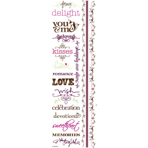 Fiskars - Heidi Grace Designs - Forever Love Collection - Rub Ons - Border and Word, CLEARANCE