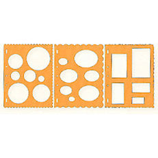 Fiskars - Shape Template - 3 Pack - Circles Ovals and Rectangles