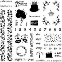 Fiskars - Easy Stamp Press - Clear Stamps - Birthday
