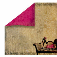 FabScraps - Burlesque Collection - 12 x 12 Double Sided Paper - Chaise