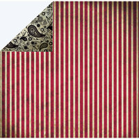 FabScraps - Classic Collection - 12 x 12 Double Sided Paper - Red Stripe
