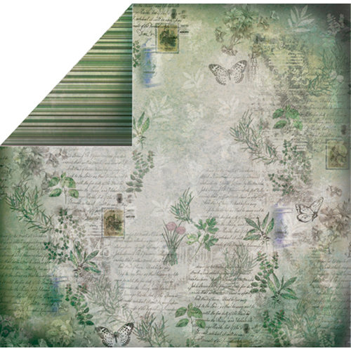 FabScraps - Organic Collection - 12 x 12 Double Sided Paper - Garden