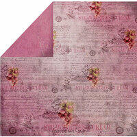 FabScraps - Organic Collection - 12 x 12 Double Sided Paper - Strawberries