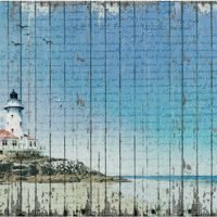 FabScraps - Beachcomber Collection - 12 x 12 Double Sided Paper - Lighthouse 1