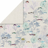 FabScraps - Beach Affair Collection - 12 x 12 Double Sided Paper - Fish 2