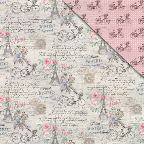 FabScraps - Love 2 Travel Collection - 12 x 12 Double Sided Paper - Paris