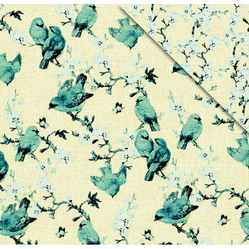 FabScraps - Floral Delight Collection - 12 x 12 Double Sided Paper - Birds and Butterflies