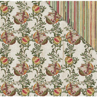 FabScraps - Country Kitchen Collection - 12 x 12 Double Sided Paper - Pomegranate