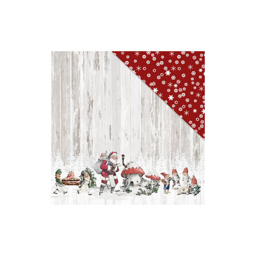 FabScraps - Christmas Snow Collection - 12 x 12 Double Sided Paper - Santa's Helpers
