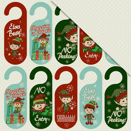 FabScraps - Joy To The World Collection - Christmas - 12 x 12 Double Sided Paper - Busy Elves