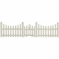 FabScraps - Shabby Chic Collection - Die Cut Embellishments - Picket Fence with Gate