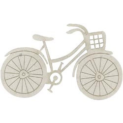 FabScraps - Shabby Chic Collection - Die Cut Embellishments - Bicycle with Basket