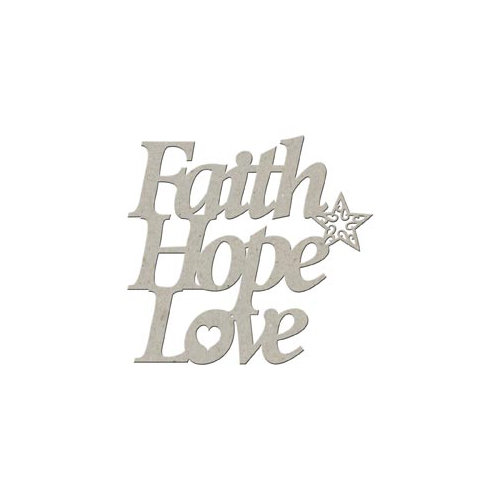 FabScraps - Christmas Collection - Die Cut Words - Faith Hope Love