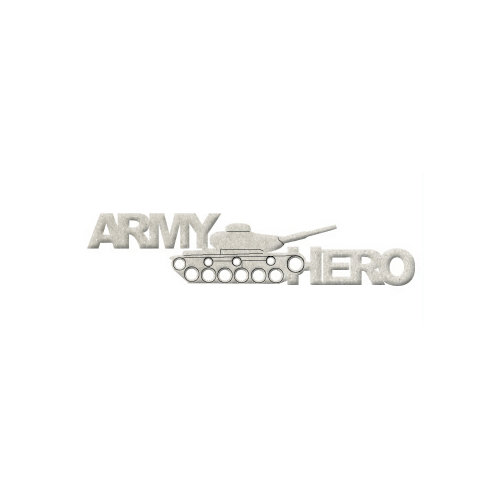 FabScraps - Adrenaline Collection - Die Cut Words - Army Hero