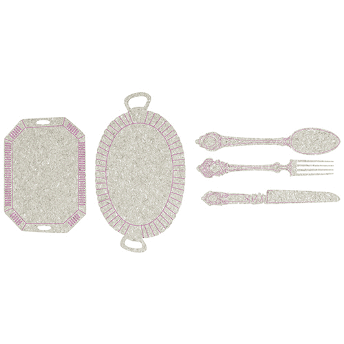 FabScraps - Die Cut Embellishments - Trays, Knife, Fork and Spoon