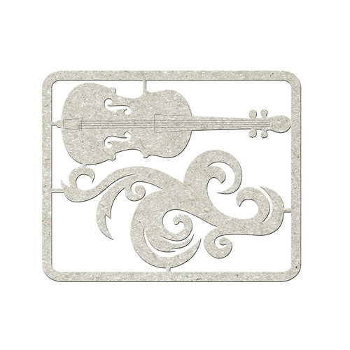 FabScraps - Floral Delight Collection - Die Cut Embellishments - Guitar and Filigree