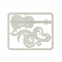 FabScraps - Floral Delight Collection - Die Cut Embellishments - Guitar and Filigree