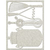 FabScraps - Country Kitchen Collection - Die Cut Embellishments - Milk Jug, 2 Whisks, Spatula