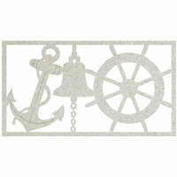 FabScraps - Beach Bliss Collection - Die Cut Embellishments - Anchor Bell and Ship Wheel
