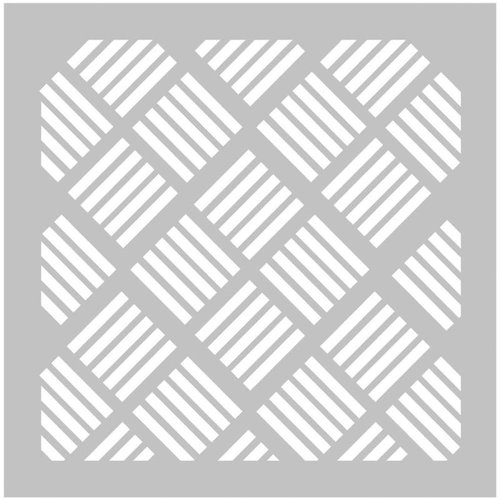 FabScraps - 8 x 8 Plastic Stencil - Square Stripes