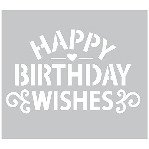 FabScraps - 6 x 6 Plastic Stencil - Happy Birthday Wishes