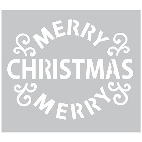 FabScraps - 6 x 6 Plastic Stencil - Merry Christmas