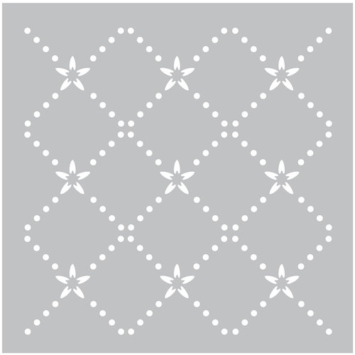 FabScraps - 8 x 8 Plastic Stencil - Diamond Dot