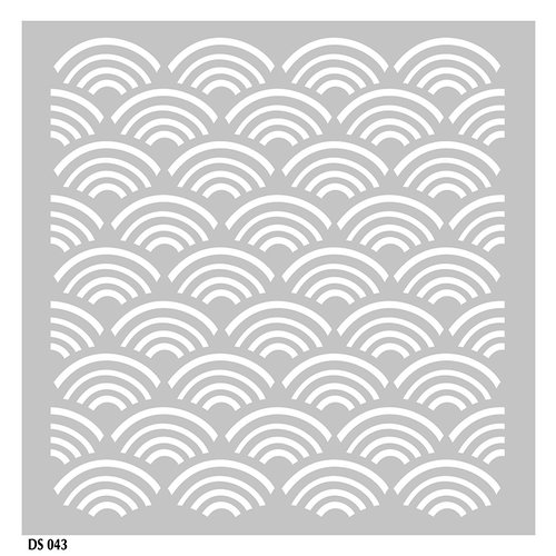 FabScraps - Beach Bliss Collection - 8 x 8 Plastic Stencil - Waves 2